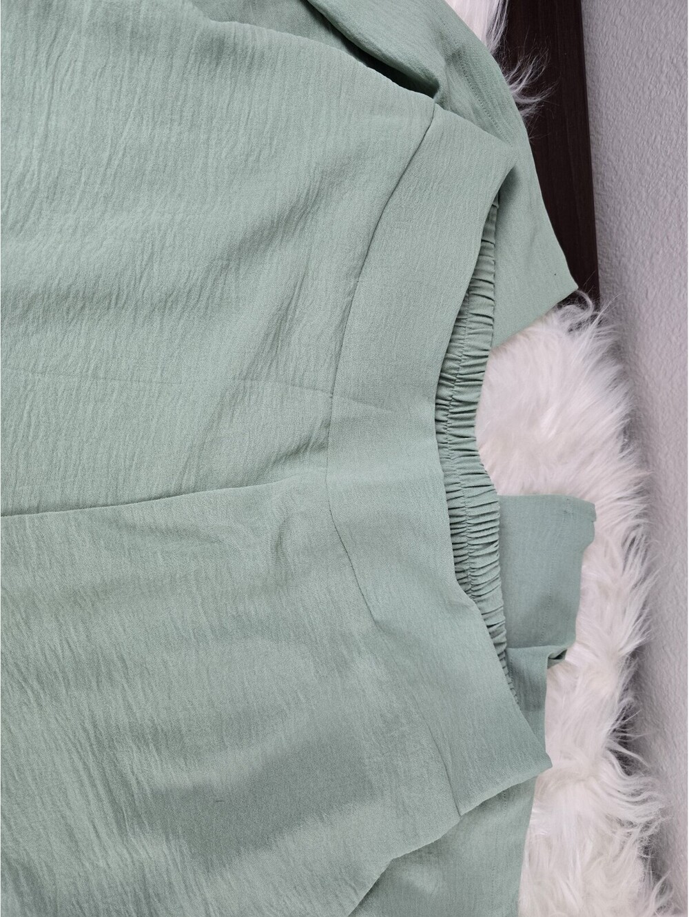 Womens Large  LIGHT Green Summer 2 Piece Flowy Pant Set Top With Pants - Picture 4 of 5